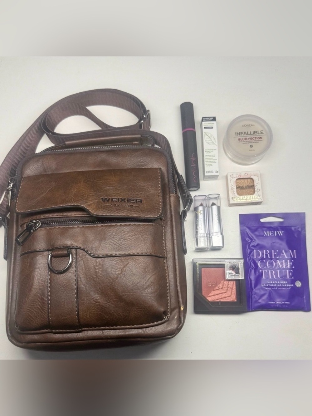 Luxury Beauty Bundle! Brown Weixier Men's Bag - Stuff a Bag! NWT